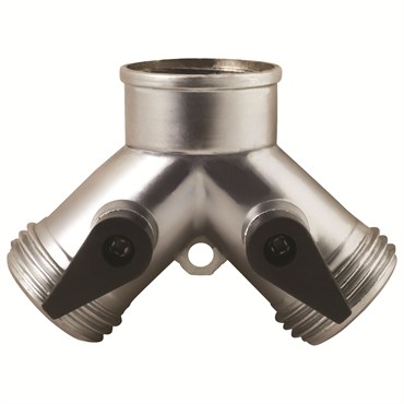 Melnor 2 Way Metal Hose Connector W/ Shut Off Valves