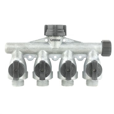 Gilmour Aluminum 4 Way Full Flow Shut Off w Nut