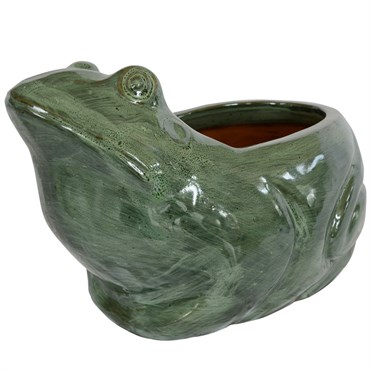 MCarr 13" Frog Planter Falling Green ECOM