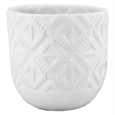 MCarr 16pc 5" Small Aztec Planter Set White