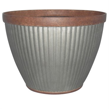 Southern Patio 20.5" Westlake Round Planter Galvanized