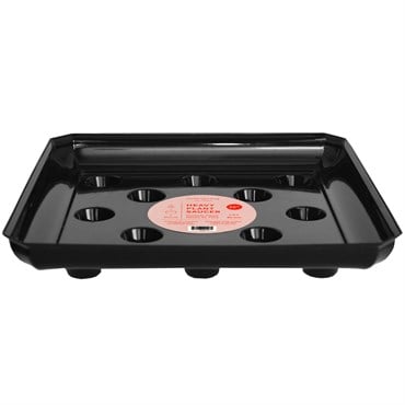 CWP 12" Square Black Carpet Saver Heavy Footed Saucer