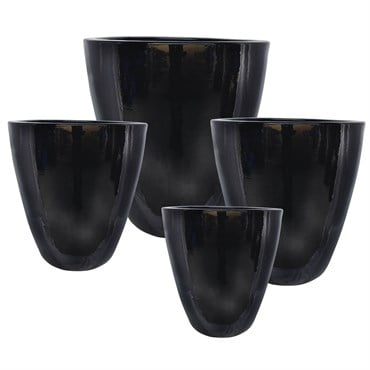 MCarr 16PC Tall Flared Planter Plt Glossy Black