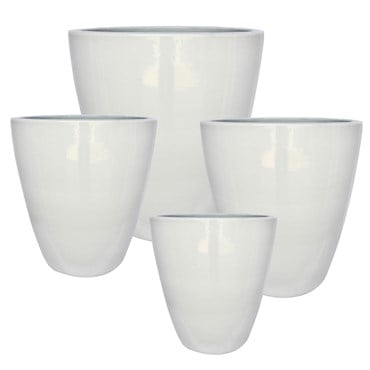 MCarr 16PC Tall Flared Planter Plt White