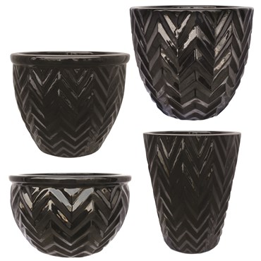 MCarr 26pc Chevron Planter Pallet Glossy Black