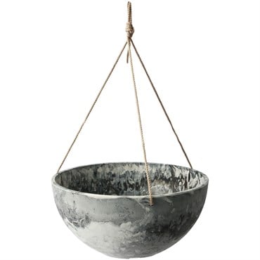 Algreen 14" Acerra Hanging Basket Gray Marble