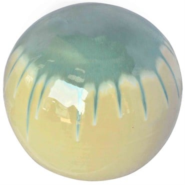 MCarr 12" Sphere Blue Green On Light Cream