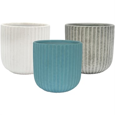 MCarr 8pc 7.2" Scraped Planter Set Asst Colors