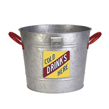 Panacea Vintage Galvanized Ice Bucket/Planter With Bottle Opener