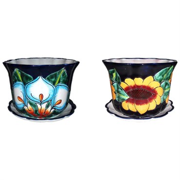 Talavera 8" Pot with Saucer