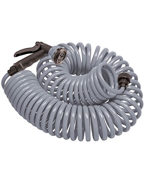 Orbit 50' Coil Hose with Nozzle Grey