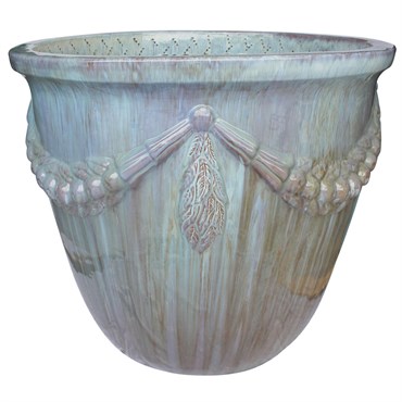 MCarr 5pc Round Roman Garland Flat Rim Planter Desert Blue