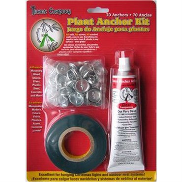 Tumax Plant Anchor Kit Grey w/ 70 Anchors, Glue & Vinyl Tape