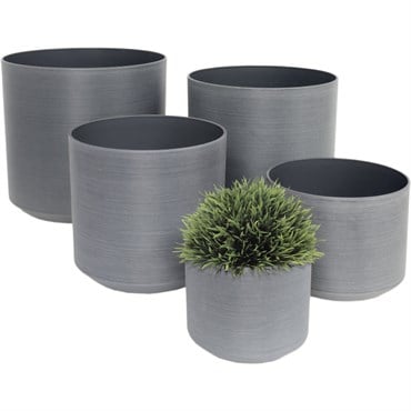 Algreen 5pc Set Cylinder Brushed Gray 5.5" 7.2" 8.3" 11" & 12.6"