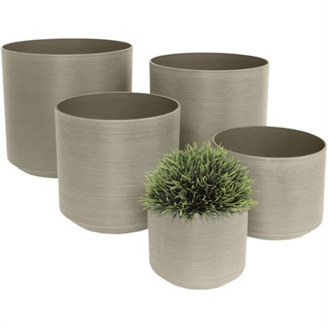 Algreen 5pc Set Cylinder Brushed Taupe 5.5" 7.2" 8.3" 11" & 12.6"