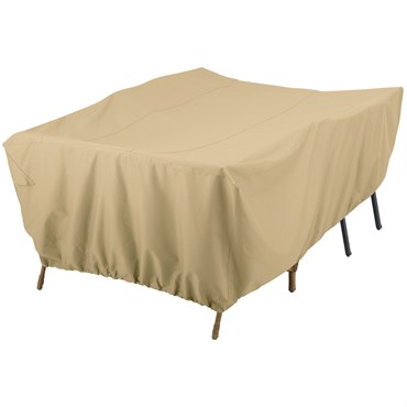 Classic Accessories 80" Terrazzo Water-Resistant Conversation Set/General Purpose Patio Furniture Cover Tan