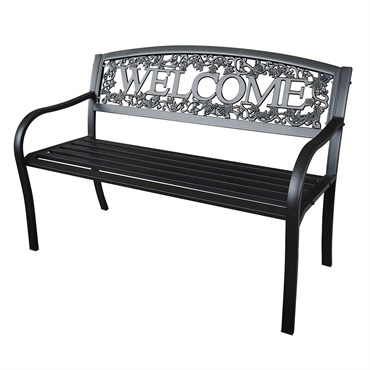 Gardener Select 4' Welcome Bench Black, Aluminum & Iron