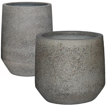 MCarr 18pc Ficonstone Round Planter Pallet Gray Stone