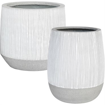 MCarr 18pc Ficonstone Stripe Planter Pallet White Glaze
