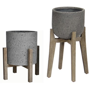 MCarr 16pc Ficonstone Planter Pallet w/Stand Lat Gray