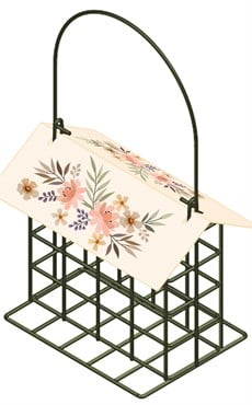 Natures Way Metal Suet Cage Bird Feeder 1 Cake Decorative