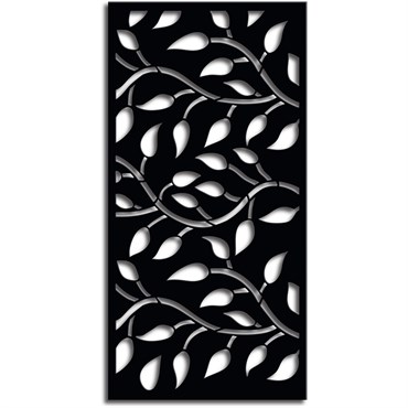 Outdeco 6'x3' Metal Panel Leaf Black