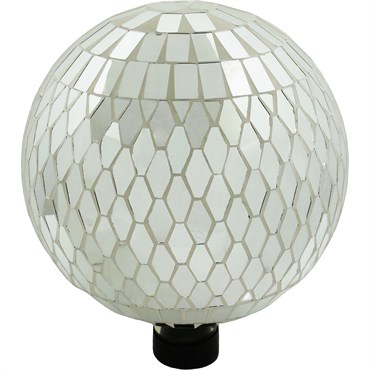 VCS 10" Silver Mirror Tile Glass Globe w/ Hanging Chain