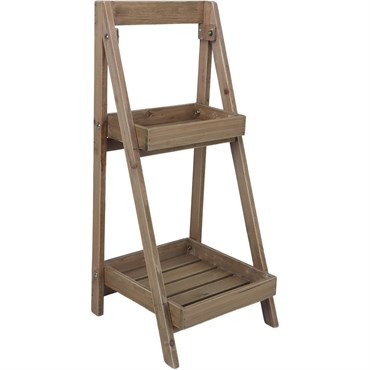 VCS 27" Brown Wood Step Plant Stand