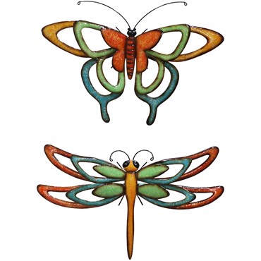 VCS 22" Colorful Open Wing Butterfly & Dragonfly