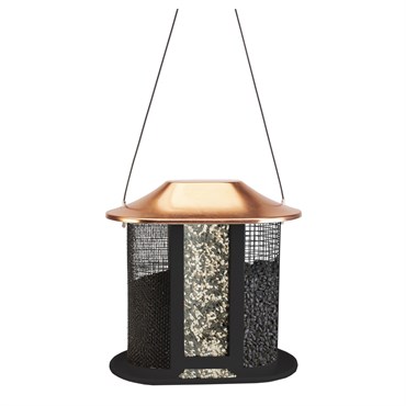 Woodlink Modern Farmhouse CopperTop Oval Mesh Double Seed Feeder