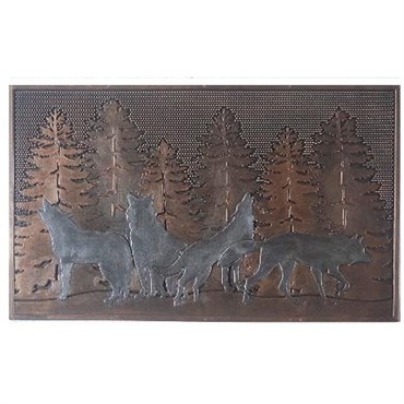 DHTG 18x30 Artist Wolves Rubber Doormat