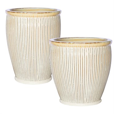MCarr 30pc Ribbed Round Planter Pallet Light Cream