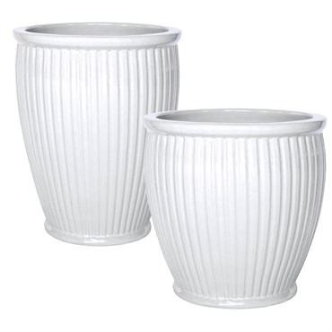MCarr 30pc Ribbed Round Planter Pallet White