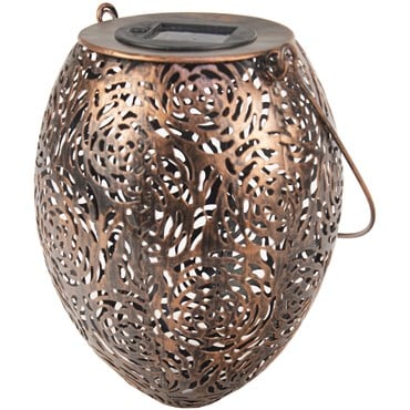E-V Rose Silhouette Bronze Solar Lantern