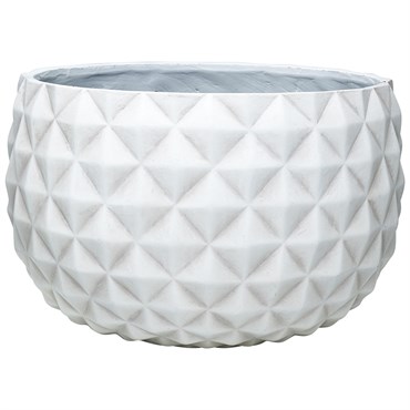 Southern Patio 12" Low Pineapple Planter White