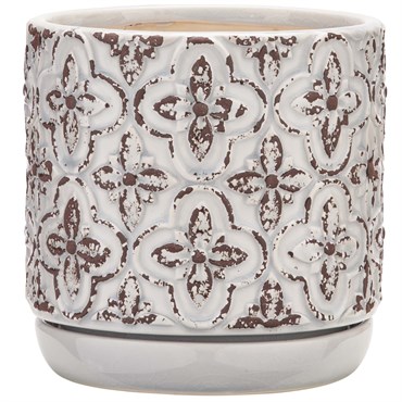 Southern Patio 6" French Rustic Planter White Finish