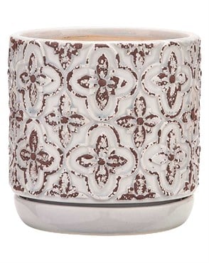 Southern Patio 8" French Rustic Planter White Finish