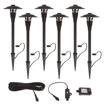 Moonrays 6pk Black Metal Pathway Kit