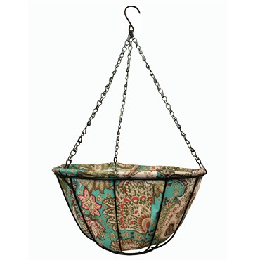 Gardener Select 14" Hanging Basket Blue Brown Fabric Coco Liner 6/CS