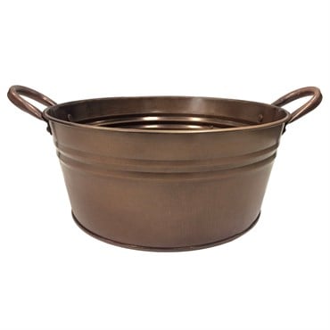 Gardener Select 9" Round Short Tin Bucket Antique Copper 9"wx10"h 12/CS