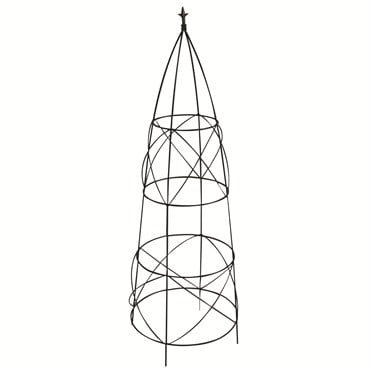 Panacea 36" Black Circular Obelisk With Finial