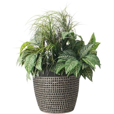 Algreen 16"x14" Mosaic Planter Brown