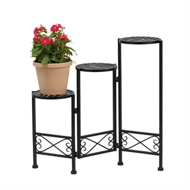 Deer Park 3 Step Folding Plant Stand Black