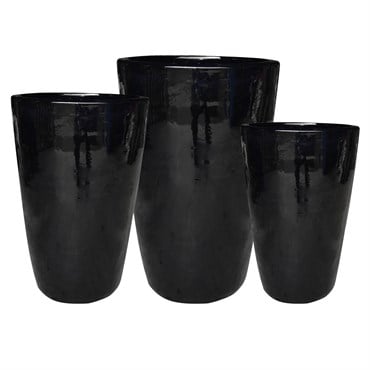 MCarr 12pc Tall Round Planter Pallet Glossy Black