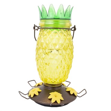 Perky Pet 28oz Pineapple Glass Top Fill Hummingbird Feeder