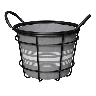Panacea 8" Wire Basket with Bistro Print Liner Black