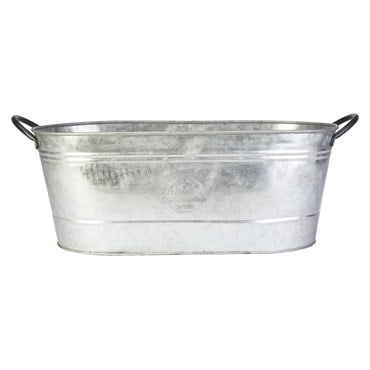 Panacea 16" Oval Washtub Planter Aged Galvanized