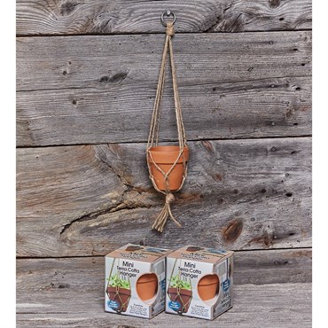 Primitive Boxed Mini Hanging Terra Cotta Pot