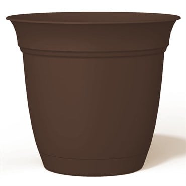 HC 10" Eclipse Pot With Attached Saucer Chocolate