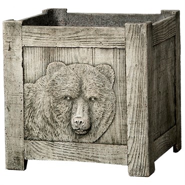 MCarr 3pc Square Bear Planter Set Barn Gray